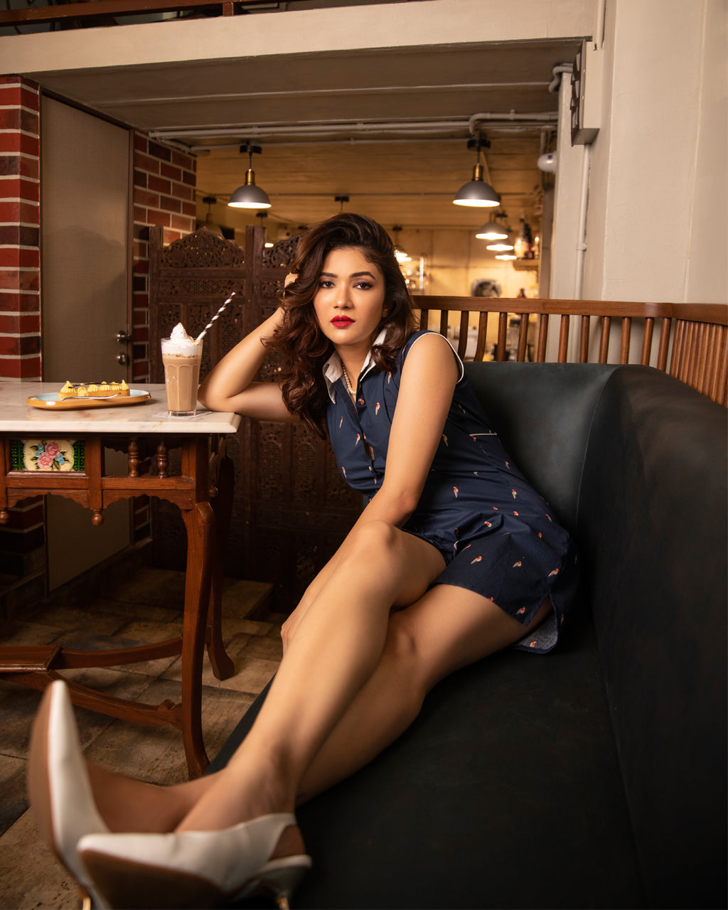 Blue Bird mini shirt dress