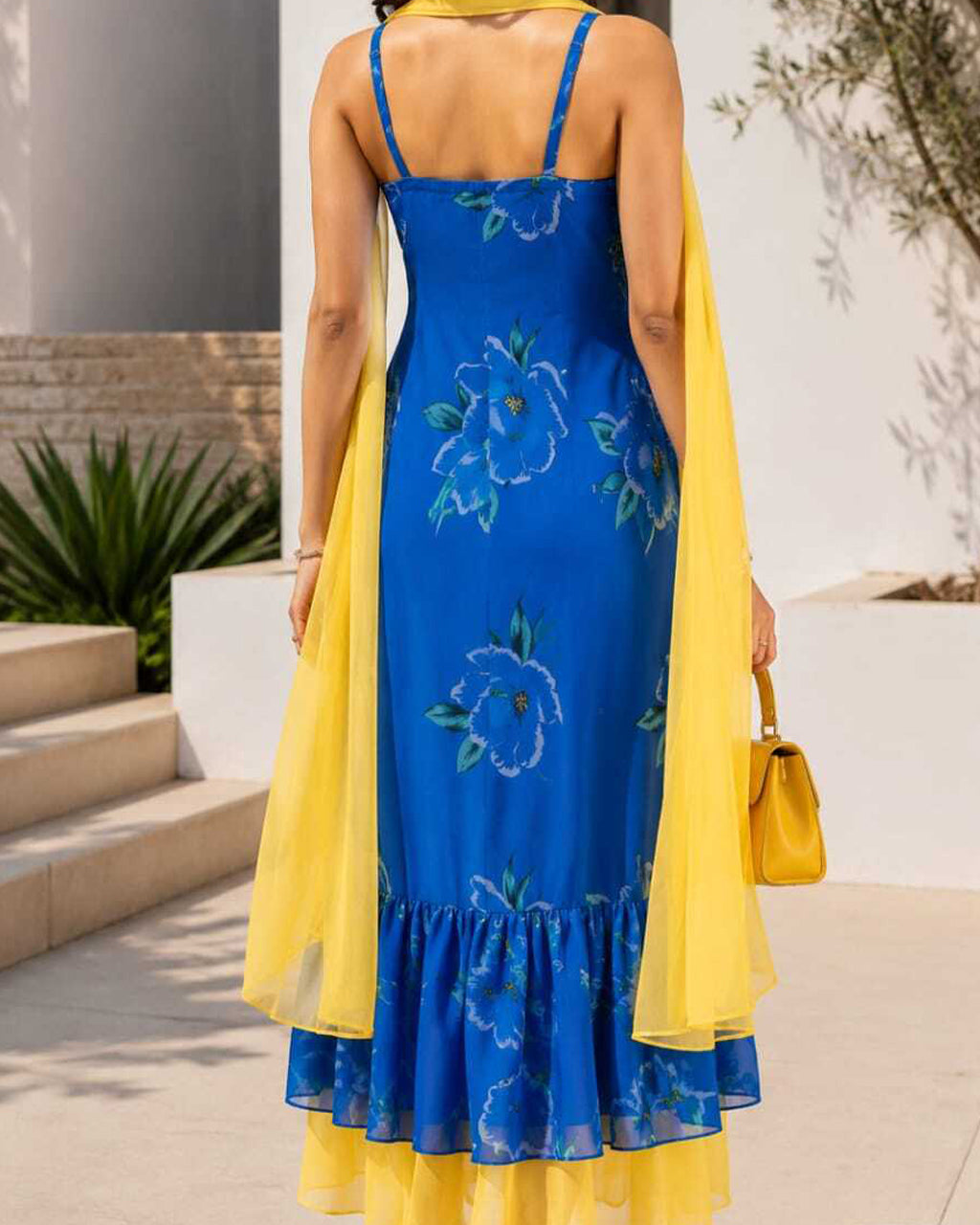 Azure Bloom Layered Dress Set