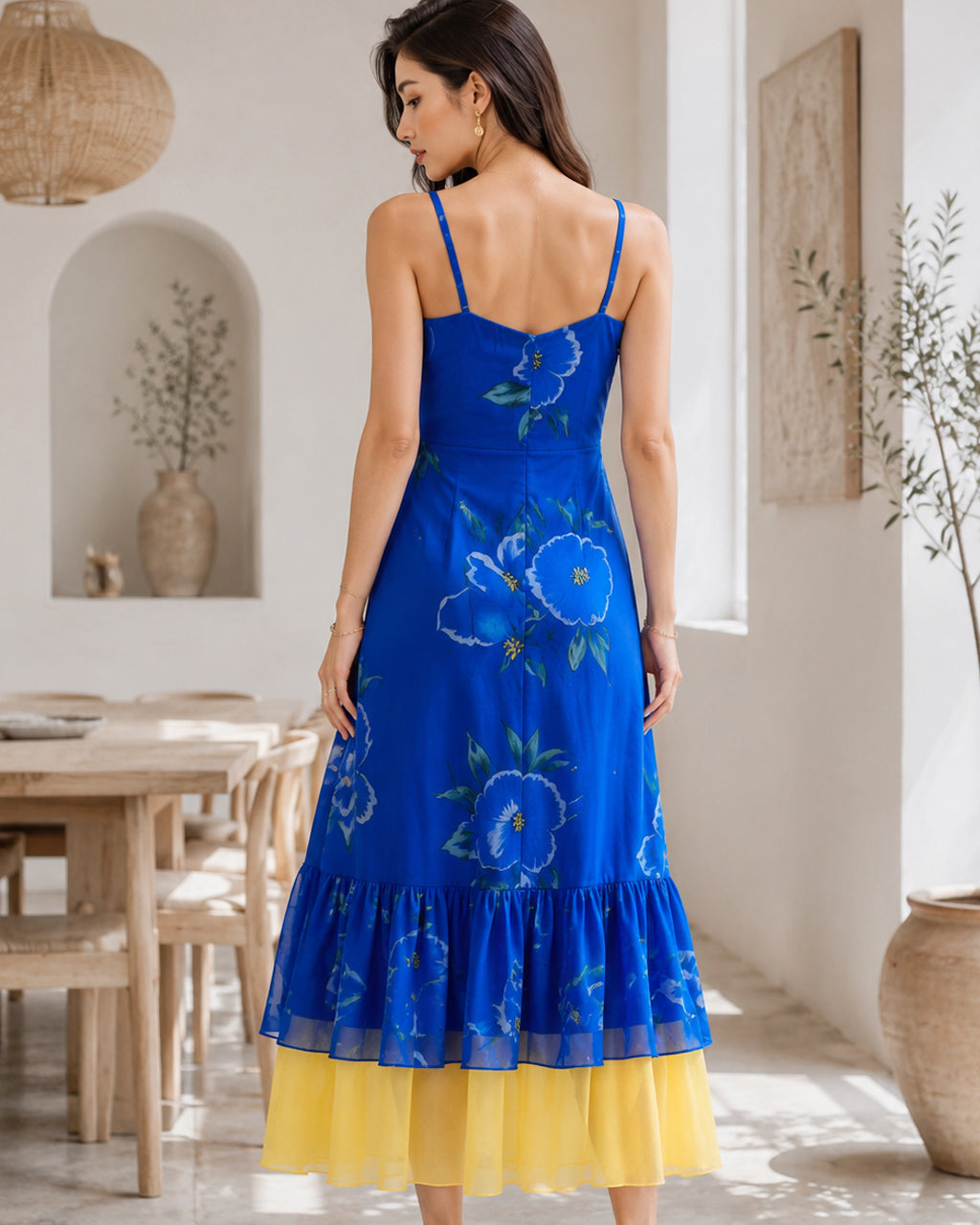 Azure Bloom Layered Dress Set