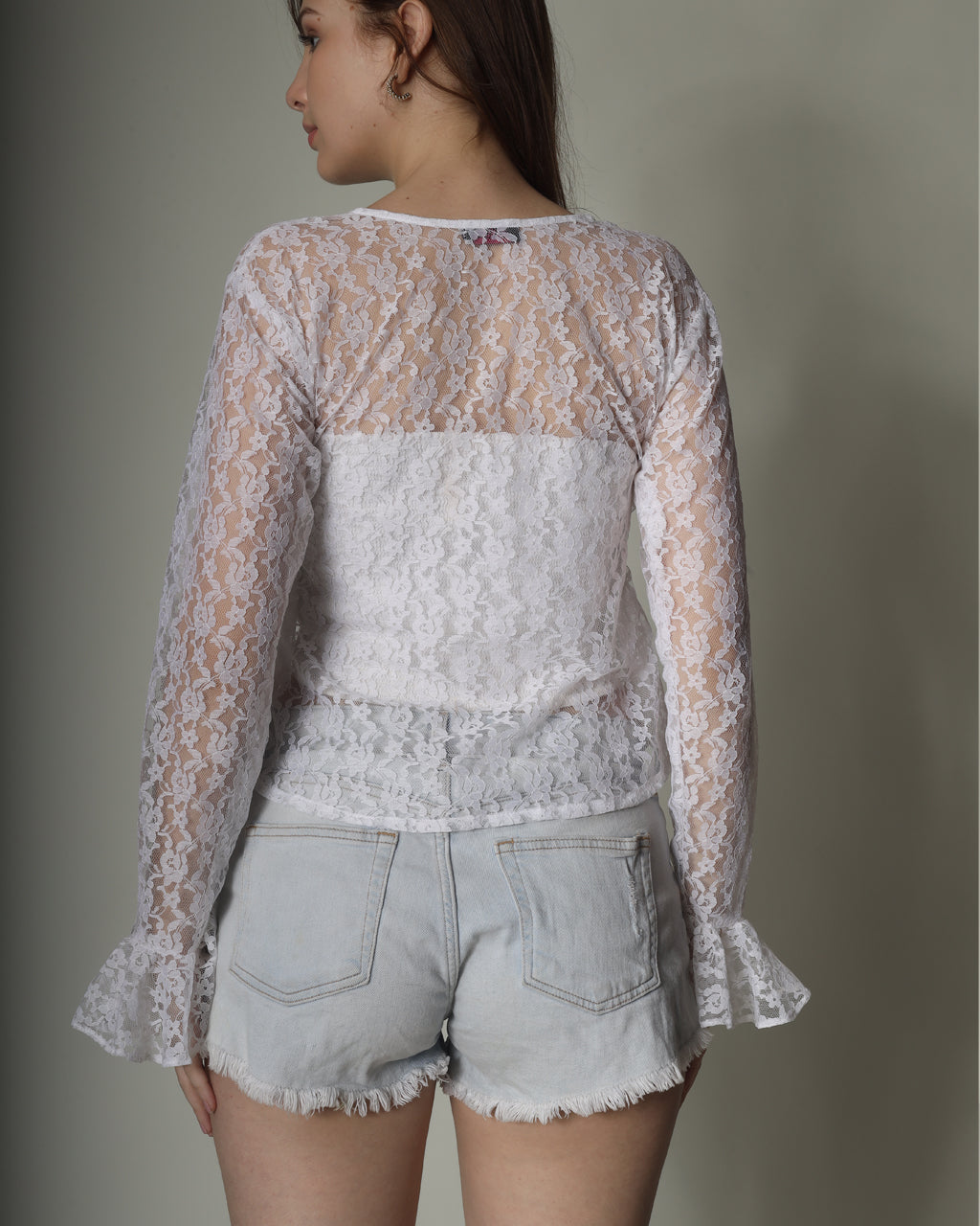 Snow white lace shirt