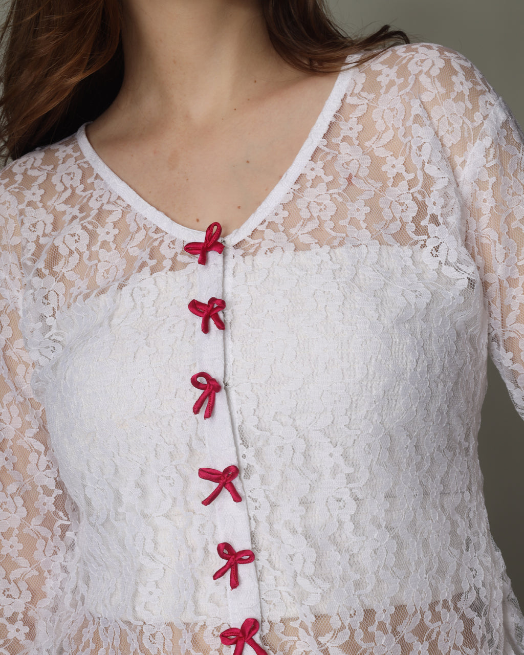 Snow white lace shirt