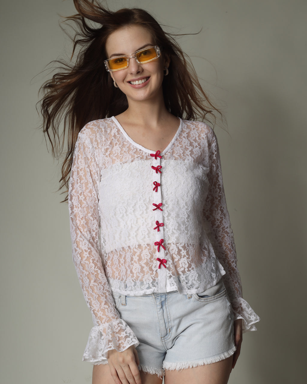 Snow white lace shirt