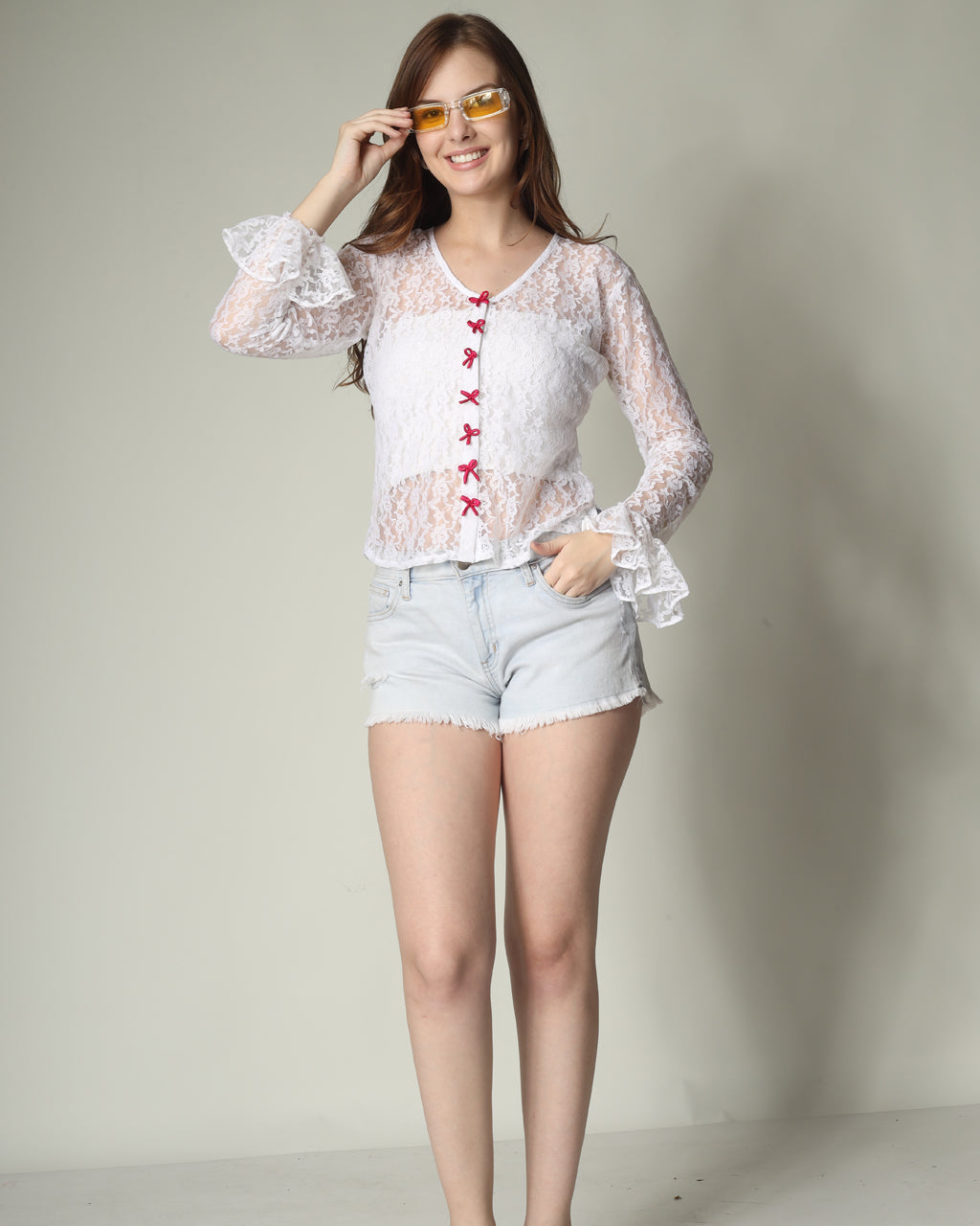Snow white lace shirt
