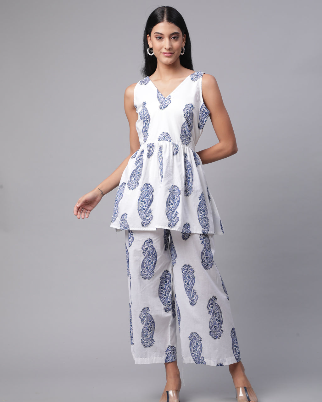 Blue paisley co-ord set