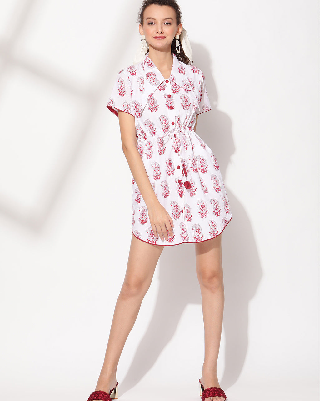 Paisley shirt dress